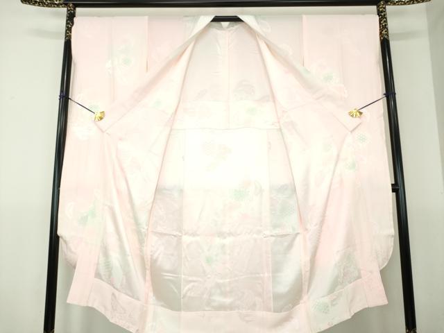 平和屋着物●振袖用長襦袢 無双仕立て 雪輪花地紋 暈し染め 正絹 逸品 未使用 DABG8212ps
