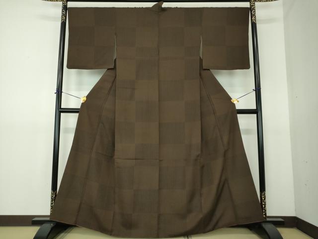 平和屋着物●上質な小紋 市松文様 鈴乃屋扱い 正絹 逸品 DABG8216ps