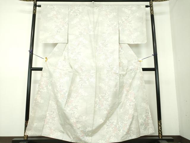 平和屋着物●本場大島紬 白大島 9マルキ 120亀甲 草花文 正絹 逸品 DABG8220ps
