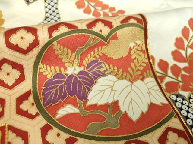 平和屋着物●十日町老舗ブランド 吉澤友禅 吾妻徳穂 振袖 駒刺繍 色紙重ね吉祥花文 金彩 正絹 逸品 DABG8236ps