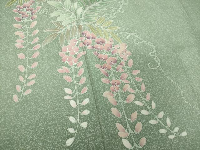 平和屋着物●訪問着 友禅 藤花房 草花文 暈し染め 松坂屋扱い 正絹 逸品 DABG8238ps