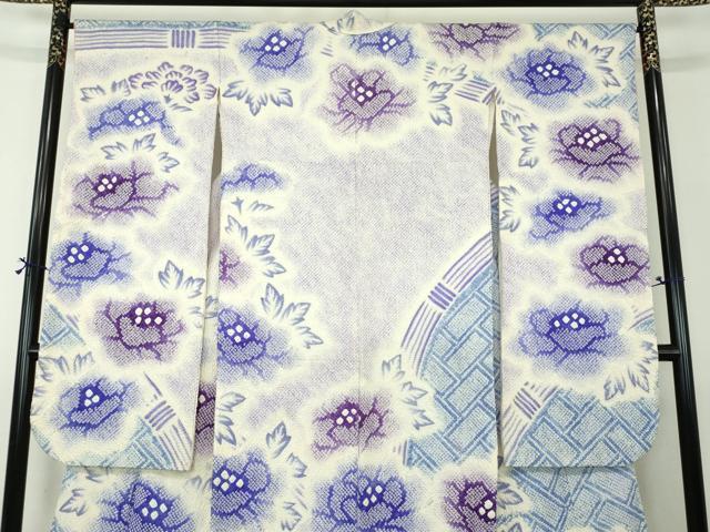 平和屋着物●名門 藤娘きぬたや・総絞り 振袖 総絞り 檜垣牡丹文 正絹 逸品 DABG8239ps