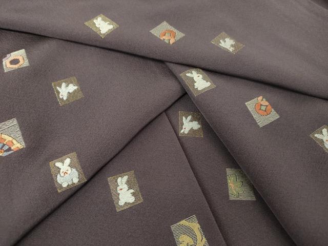 平和屋着物●訪問着 総刺繍 跳兎 片輪車 七宝 金糸 正絹 逸品 DABG8241ps