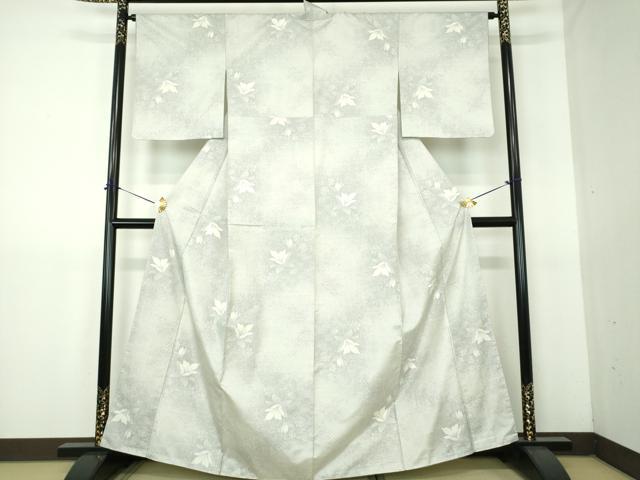 平和屋着物●本場大島紬 白大島 9マルキ 舞花文 正絹 逸品 未使用 DABG8258ps