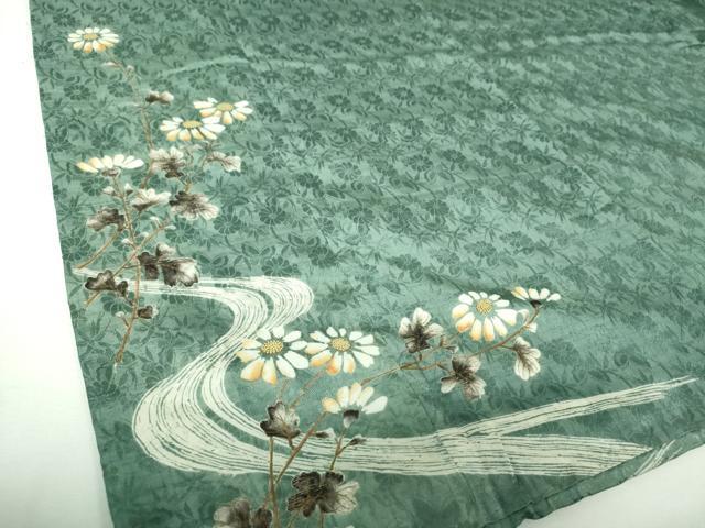 平和屋本店●アンティーク 大正ロマン 中国三大刺繍 相良刺繍 色留袖 流水花文 銀糸 正絹 逸品 DABG8264ps