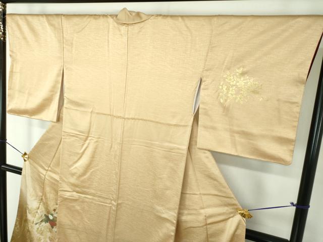 平和屋着物●訪問着 檜扇花文 暈し染め 金彩 正絹 逸品 DABG8409ps