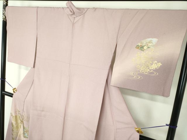 平和屋着物●訪問着 流水地紙花文 暈し染め 金銀彩 正絹 逸品 DABG8412ps