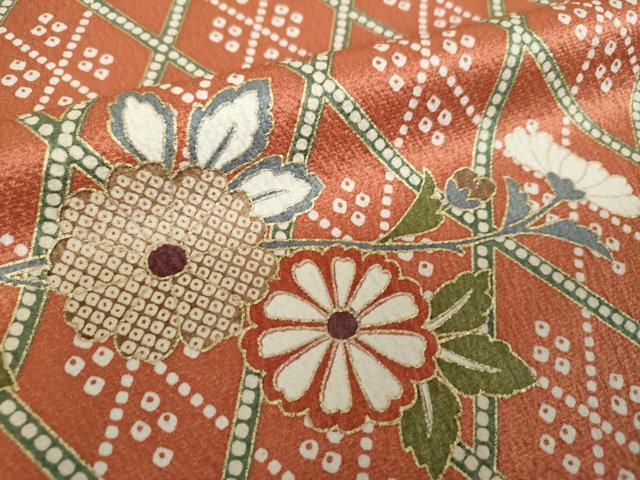 平和屋着物●訪問着 駒刺繍 舞蝶花文 暈し染め 金彩 正絹 逸品 DABG8416ps