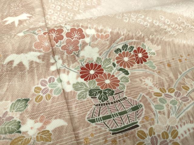 平和屋着物●訪問着 絞り 流水桜 飾花文 金彩 正絹 逸品 DABG8426ps
