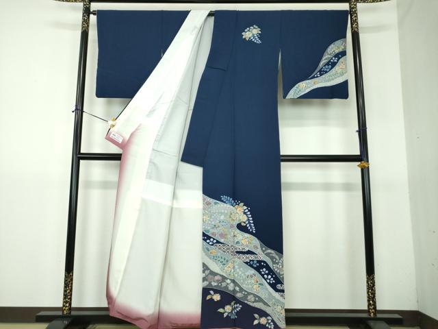 平和屋着物●越後十日町の一流染匠 桐屋・翠山工房 纐纈師 訪問着 絞り 辻が花 やまと誂製 正絹 逸品 DABG8429ps