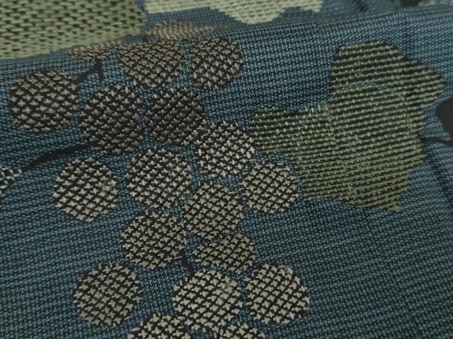 平和屋着物●本場大島紬 訪問着 作家物 刺繍 雅一扇 葡萄蔦の葉文 ほていや扱い 正絹 逸品 未使用 DABG8431ps