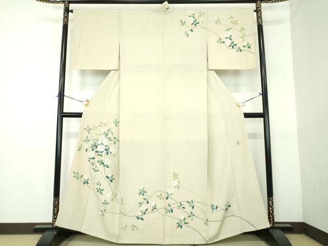 平和屋着物●京加賀糸目友禅作家 山崎巌 訪問着 枝花文 正絹 逸品 DABG8435ps