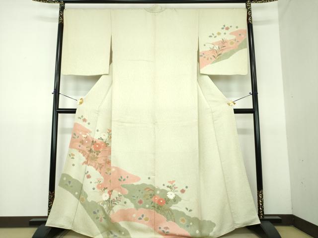 平和屋着物●訪問着 絞り 籬花文 金彩 正絹 逸品 DABG8438ps