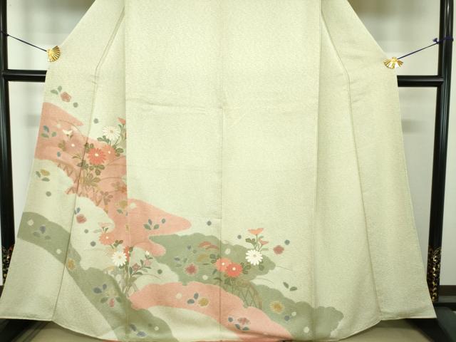 平和屋着物●訪問着 絞り 籬花文 金彩 正絹 逸品 DABG8438ps