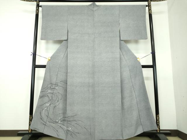 平和屋着物●江戸小紋 色留訪問着 舞桜 敷松葉 鮫小紋柄 三越扱い 正絹 逸品 DABG8449ps
