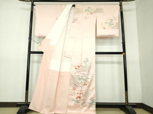 平和屋着物●十日町老舗ブランド 吉澤友禅 吾妻徳穂 訪問着 刺繍 吉祥花文 金彩 正絹 逸品 DABG8451ps