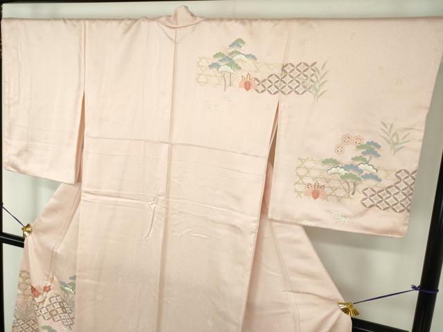 平和屋着物●十日町老舗ブランド 吉澤友禅 吾妻徳穂 訪問着 刺繍 吉祥花文 金彩 正絹 逸品 DABG8451ps