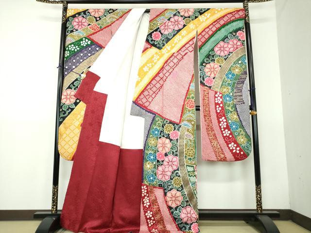 平和屋着物●豪華振袖 総絞り 吉祥花熨斗文 金彩 正絹 逸品 DABG8453ps