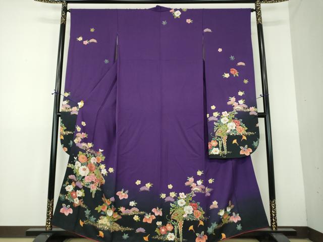平和屋着物●豪華振袖 楽器花文 暈し染め 金彩 正絹 逸品 DABG8454ps