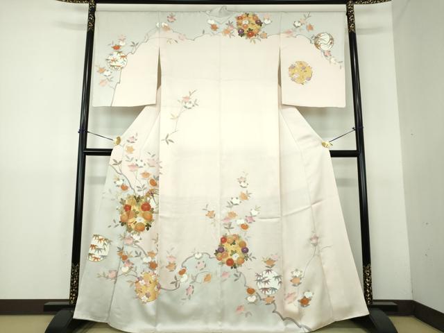 平和屋着物●訪問着 吉祥花丸文 金彩 ますいわ屋扱い 正絹 逸品 DABG8455ps