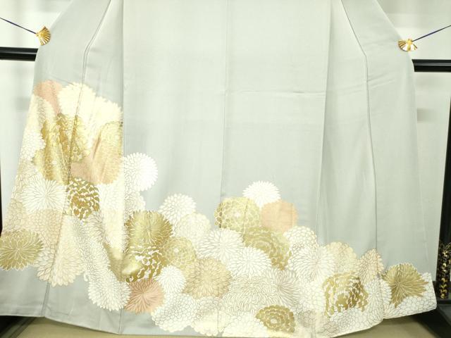 平和屋着物●訪問着 駒刺繍 菊文 乱菊 金彩 正絹 逸品 DABG8460ps