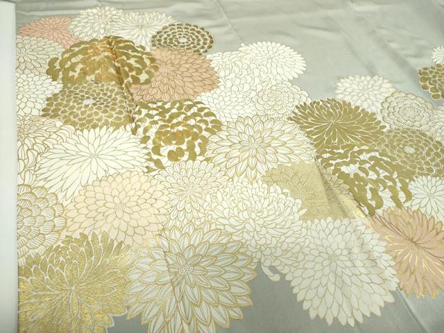 平和屋着物●訪問着 駒刺繍 菊文 乱菊 金彩 正絹 逸品 DABG8460ps