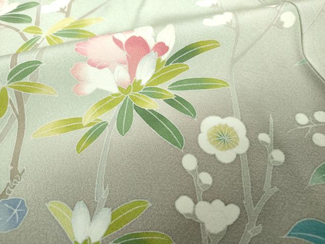 平和屋着物●十日町友禅作家 松雨 訪問着 吉祥花文 暈し染め 正絹 逸品 未使用 DABG8467ps