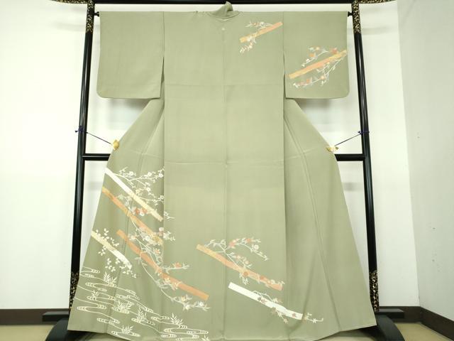 平和屋着物●訪問着 刺繍 流水吉祥花文 金彩 正絹 逸品 DABG8473ps