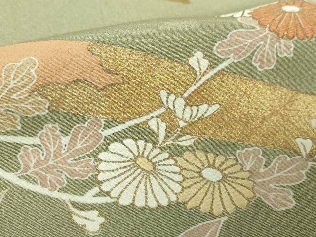 平和屋着物●訪問着 刺繍 流水吉祥花文 金彩 正絹 逸品 DABG8473ps