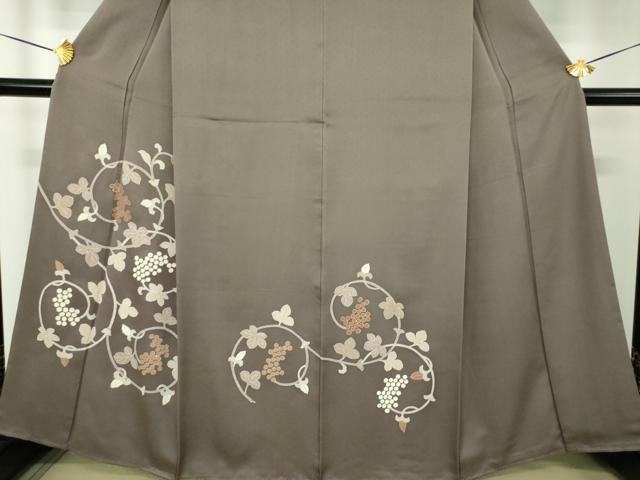 平和屋着物●訪問着 葡萄蔦の葉文 金彩 正絹 逸品 DABG8474ps