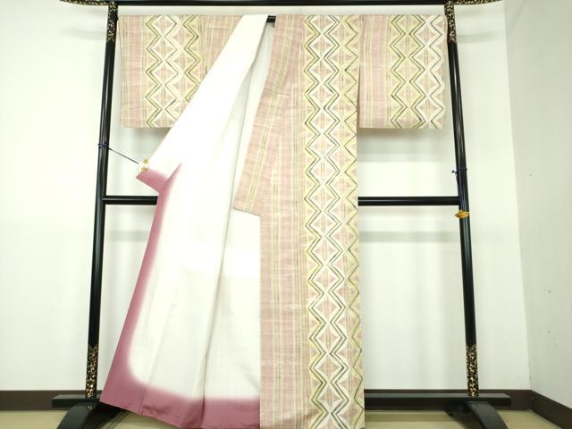 平和屋着物●訪問着 紬地 ろうけつ染め 七宝繋ぎ 正絹 逸品 DABG8475ps