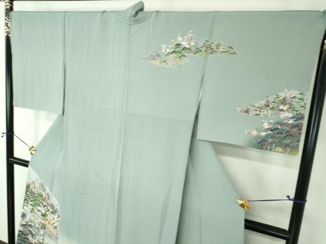 平和屋着物●訪問着 友禅 風景花文 京都きもの友禅扱い 正絹 逸品 DABG8484ps
