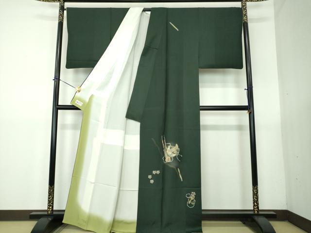 平和屋着物●訪問着 駒刺繍 楽器桜鳥文 金銀彩 やまと誂製 正絹 逸品 DABG8487ps