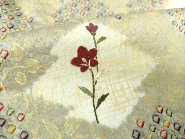 平和屋着物●訪問着 刺繍 絞り 松皮菱花文 金彩 正絹 逸品 DABG8496ps