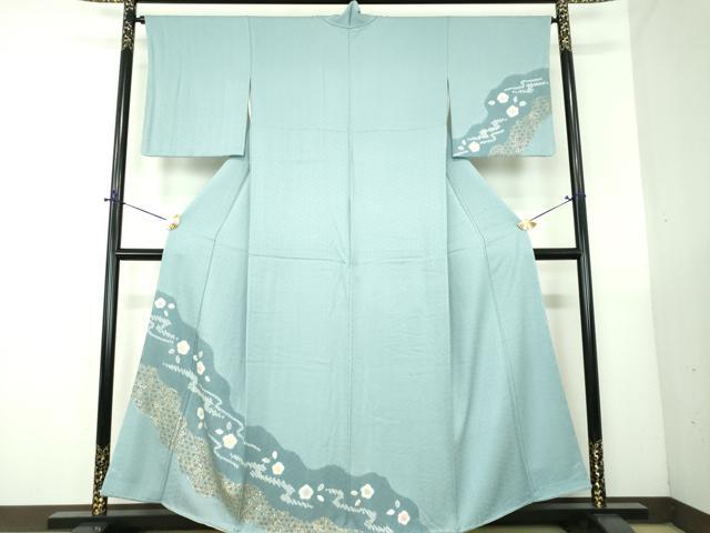 平和屋着物●訪問着 絞り 舞梅 金彩 正絹 逸品 未使用 DABG8499ps