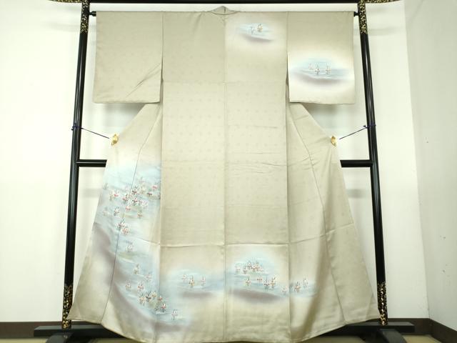 平和屋着物●訪問着 刺繍 杜若 暈し染め 正絹 逸品 未使用 DABG8505ps