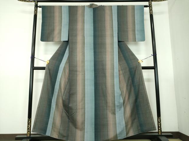 平和屋着物●上質な紬 変わり間道 正絹 逸品 DABG8507ps