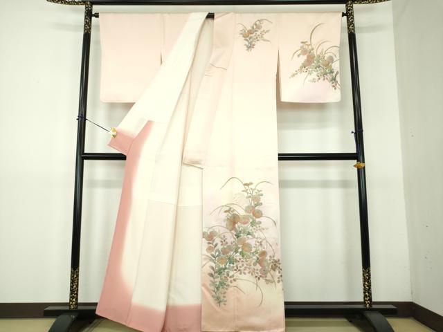 平和屋着物●訪問着 作家物 菊文 暈し染め 金彩 正絹 逸品 DABG8531ps
