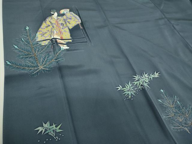 平和屋着物●豪華色留袖 友禅 作家物 能 笹松文 暈し染め さが美扱い 正絹 逸品 未使用 DABG8532ps