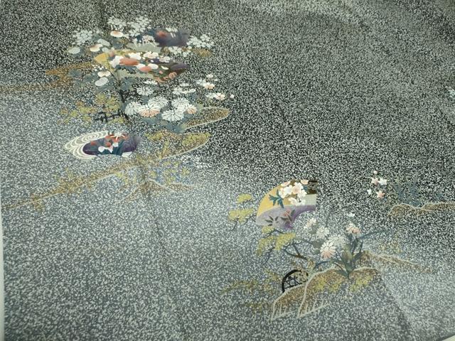 平和屋着物●訪問着 地紙花文 たたき染め 金銀彩 さが美扱い 正絹 逸品 DABG8534ps