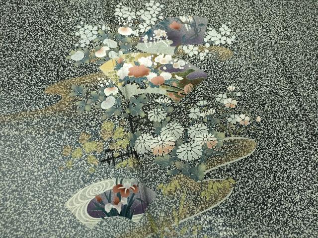 平和屋着物●訪問着 地紙花文 たたき染め 金銀彩 さが美扱い 正絹 逸品 DABG8534ps