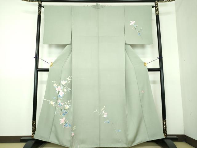 平和屋着物●本加賀友禅作家 南克治 訪問着 枝花文 正絹 逸品 DABG8535ps