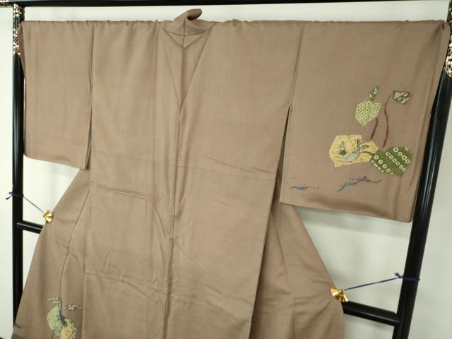 平和屋着物●訪問着 紬地 作家物 絞り 成り物 ロング丈 正絹 逸品 DABG8538ps