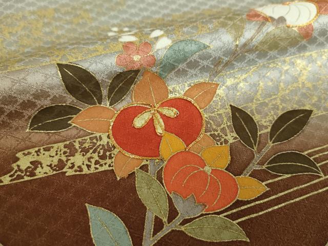 平和屋着物●訪問着 駒刺繍 枝垂れ桜 吉祥花熨斗文 暈し染め 金彩 正絹 逸品 DABG8540ps