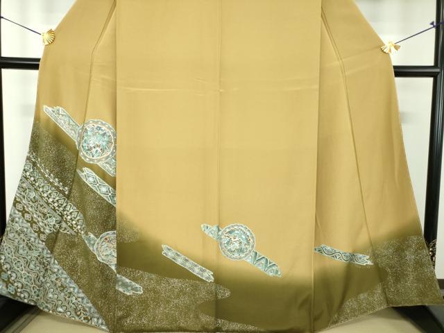 平和屋着物●訪問着 花鳥丸文 暈し染め 金銀彩 正絹 逸品 未使用 DABG8557ps