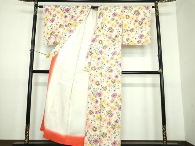 平和屋着物●名門 藤娘きぬたや・総絞り 小紋 舞花文 正絹 逸品 未使用 DABG8560ps
