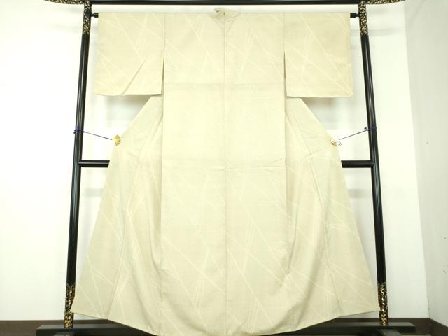 平和屋着物●本塩沢 110亀甲 斜線文 正絹 逸品 DABG8580ps