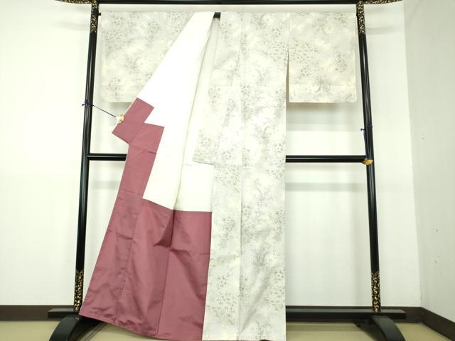 平和屋着物●上質な紬 草花文 正絹 逸品 未使用 DABG8582ps