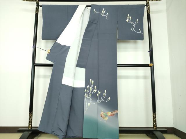 平和屋着物●訪問着 友禅 作家物 木蓮 雉 暈し染め 正絹 逸品 DABG8584ps
