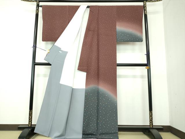 平和屋着物●日本舞踊家 岩井流宗元 岩井友見 訪問着 舞桜 扇面 暈し染め 金彩 正絹 逸品 DABG8586ps